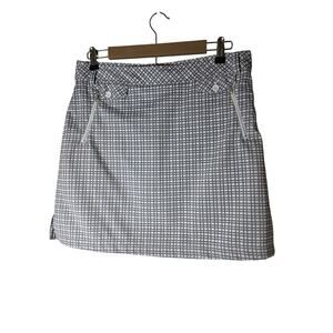 NVO Gray Black Geometric Active Sport Pickleball Golf Skort Skirt SZ 8